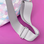 mermaid magic kids sling backpack up close of strap