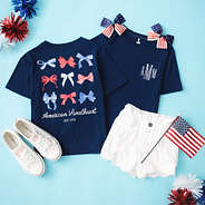 front and back of kids america fourth of july memorial day shirt