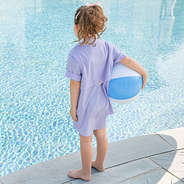 back of lavender monogrammed kids fishing shirt