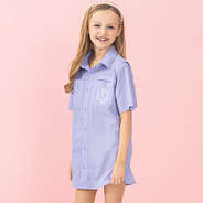 girl wearing monogrammed lavender fishing shirt