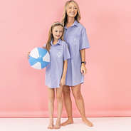 mom and me monogrammed lavender fishing shirt