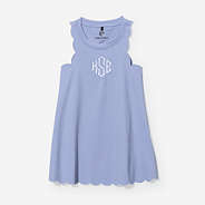 monogrammed girls scallop dress in lavender