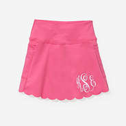 monogrammed girls skort in hot pink