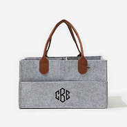 Monogrammed Diaper Caddy in Gray