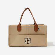 Monogrammed Diaper Caddy in Khaki