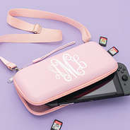 nintendo switch inside of personalized gaming travel case