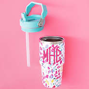 wild confetti flip top kids tumbler open
