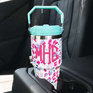 wild confetti kids personalized tumbler in car cup holder