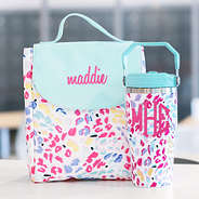 wild confetti matching monogrammed tumbler and lunch box