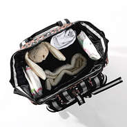 cheetah diaper backpack bag inside shot