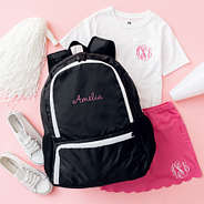 girls cheerleading monogrammed sports backpack