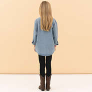 back of monogrammed kids denim shacket