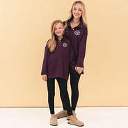 mom and me plum personalized quilted pullovers