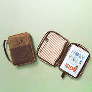 brown bible carrier open and closed