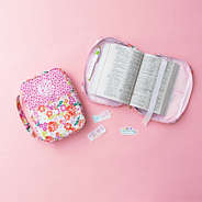 pink bible carrier opened