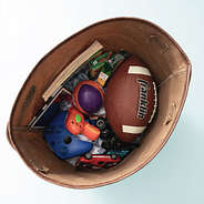 kids waxed canvas storage basket inside shot
