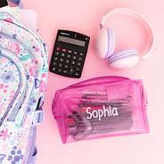 Monogrammed Kids Clear Glitter Bag