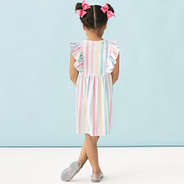 back of girls ruffle knit dress