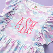 mermaid ruffle dress detail shot