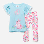 monogrammed girls bunny legging set