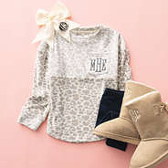 kids personalized snow leopard pullover with boots