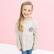 snow leopard kids softspun pullover on addie