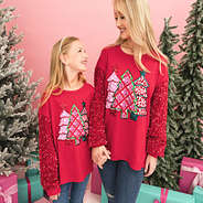 mom and me red christmas sweatshirt