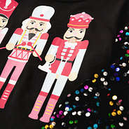 black nutcracker sweatshirt up close