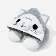 monogrammed kids hooded travel neck pillow