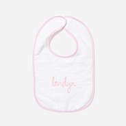Monogrammed Outline Baby Bib in Pink