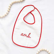 red outline baby bib
