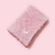 Monogrammed Baby Bow Blanket in Pink Bows