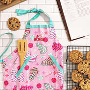 fun and frosted kids personalized apron with cookies name