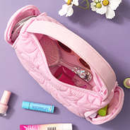 pink girls shoulder bag inside shot