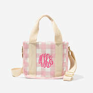 Monogrammed Girls Tote Bag in Pink Gingham