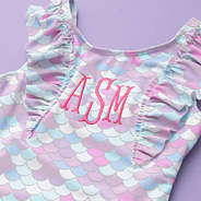 mermaid ruffle bathing suit detail shot