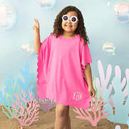 hot pink girls scalloped cover up on aubri