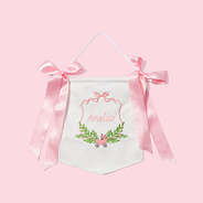 Monogrammed New Baby Banner in Pink