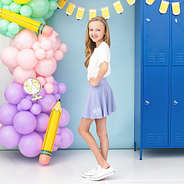 lavender girls twirl skort on addie side view