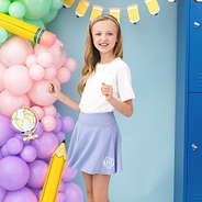 lavender girls twirl skort on addie