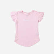 Monogrammed Flutter Sleeve Top in Light Pink