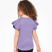 lavender toddler flutter sleeve top back view