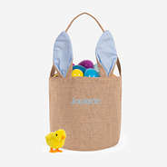 Monogrammed Bunny Easter Basket in Light Blue
