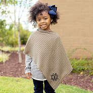 new camel monogrammed toddler poncho