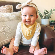 gold monogrammed baby bandana bib