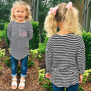 girls striped long sleeve tunic shirt