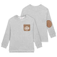 kids gray sweatshirt with elbow patches