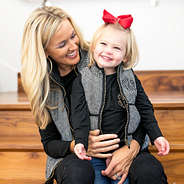 mom and me balck herringbone vests