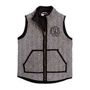 Monogrammed Youth Herringbone Vest in medium