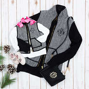 matching mom and me black herringbone vests